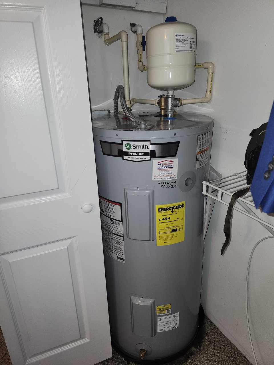 A tank water heater installed by Advantage Plumbing